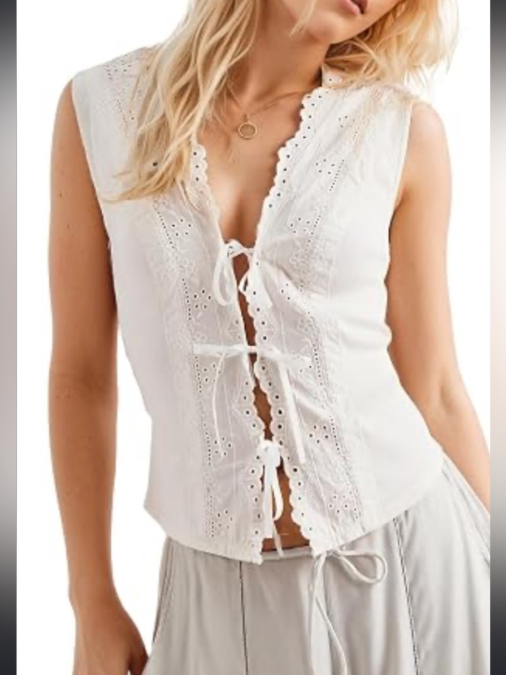 Free People Women's Natural Gesibelle Blouse, it was a rental, I never wore.